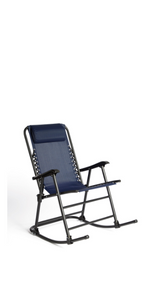 VonHaus Zero Gravity Rocking Chair, Textoline Power Coated Frame Folding Garden Weather-Proof