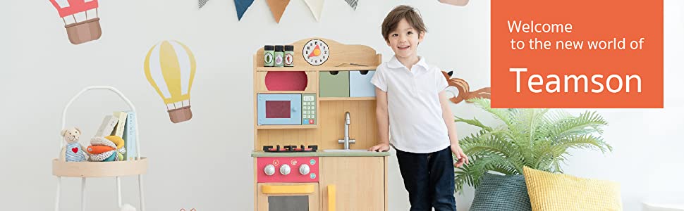 play kitchen; toy kitchen; wooden kitchen; wooden toys; toys; pretend play kitchen; pretend play