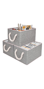 Extra Large Closet Storage Box with Handles, Set of 1