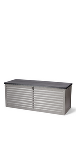 vonhaus garden storage chest organiser weatherproof plastic lockable hinge patio decking balcony