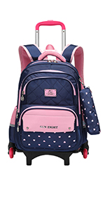 Girls Rolling Backpack Set