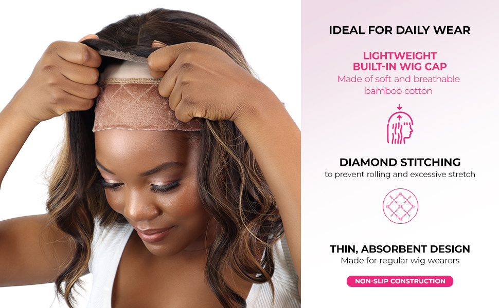 The Original Secure & Comfortable GripCap All-In-One WiGrip + Wig Cap