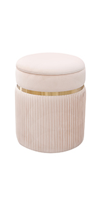 3D Round Storage Ottoman