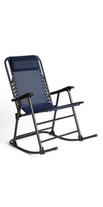 VonHaus Zero Gravity Rocking Chair, Textoline Power Coated Frame Folding Garden Rocking Chair