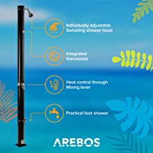 4260627428076_Solardusche 37 L silber eckiger Duschkopf mit Bodenplatte Anthrazit