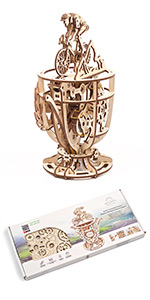 UGEARS Cyclist boyfriend birthday gifts gifts for boys craft kit wall clock mechanism kit steam toys