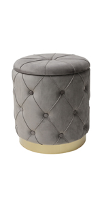 3D Round Storage Ottoman