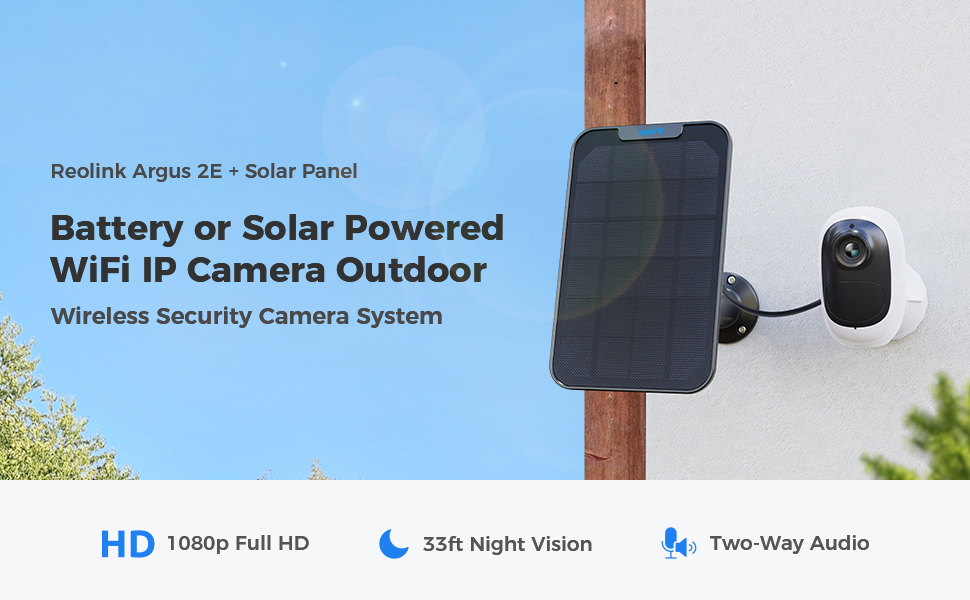 Wireless Security Camera Outdoor, Battery Solar Powered