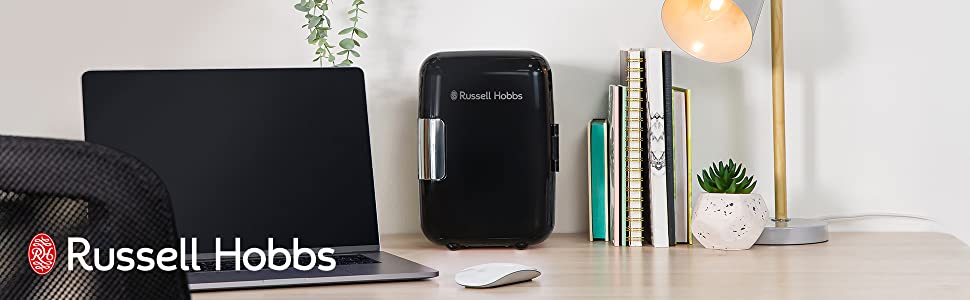 Russell Hobbs RH4CLR1001B 4L Mini Compact Cooler for Drinks and Cosmetics, Retro Style