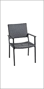 aluminum armchair armrest backyard balcony bistro black classic contemporary deck furniture garden