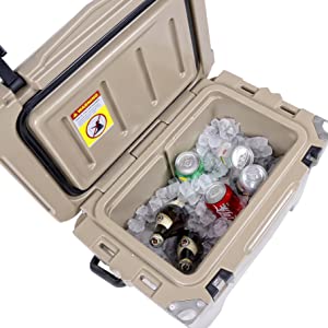 rotomolded cooler chest ice retention portable live bait insulated outdoor camping fishing beach UV