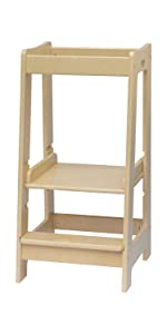 Stepup Baby varnished toddler steps for kitchen on white background