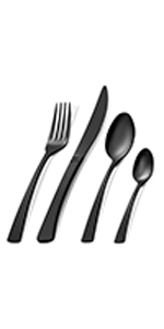 black silverware set 16 piece