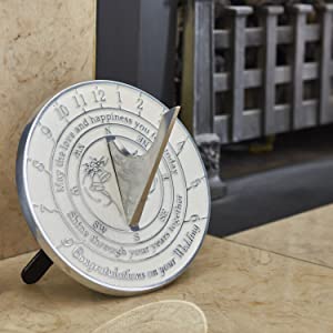 silver, wife, husband, celebrations, marriage, wedding, anniversary, gift, time, sundial, sun, love