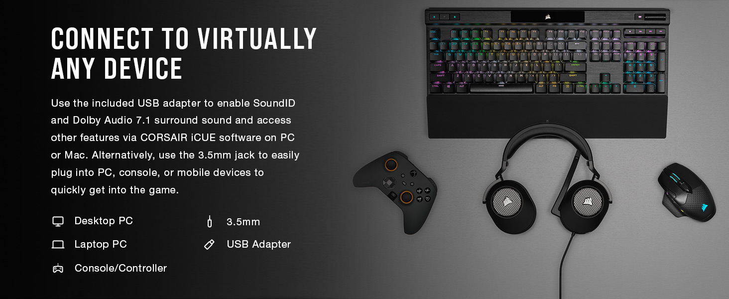 USB adapter, SoundID, Dolby Audio 7.1, surround sound, 3.5mm jack