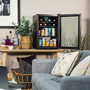 Kuhla 62L Glass Door Cooler - Stainless Steel