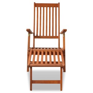 vidaXL Outdoor Deck Chair with Footrest Solid Acacia Wood