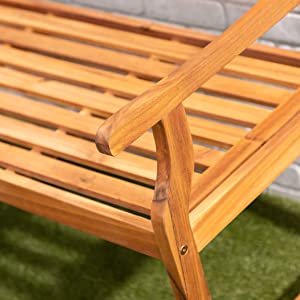 3 seater wooden bench