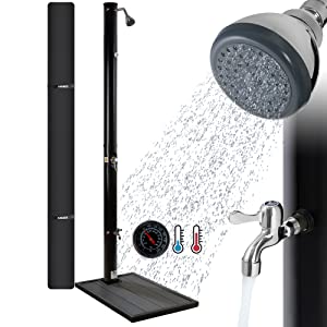 4260627428076_Solardusche 37 L silber eckiger Duschkopf mit Bodenplatte Anthrazit