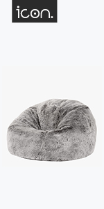 Kids faux fur bean bag chair fluffy furry beanbags filled for living room or bedroom