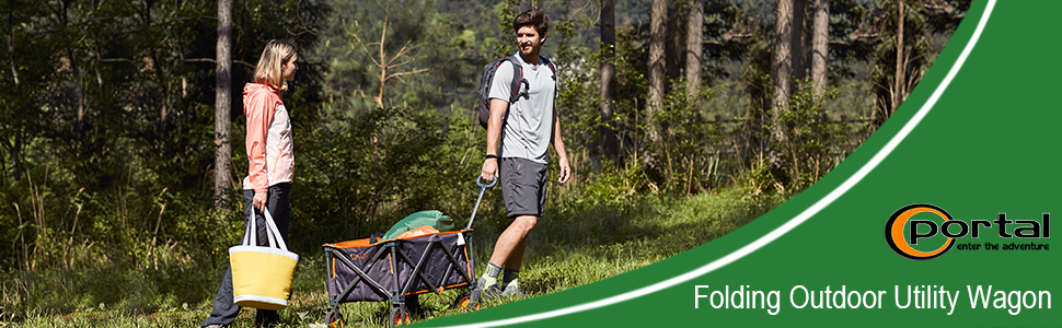 Portal Collapsible Folding Utility Wagon Outdoor Garden Camping Cart with Removable Fabric