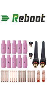 Reboot 40 PCS Plasma Cutting Torch PT31 Consumables Kits Copper Extended Contact Tips Electrode