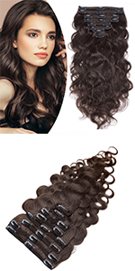 CURLY DOUBLE WEFT CLIP IN HUMAN HAIR EXTENSIONS