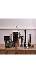 copper plated cocktail shaker set of 7