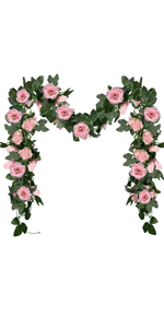 pink flower garland