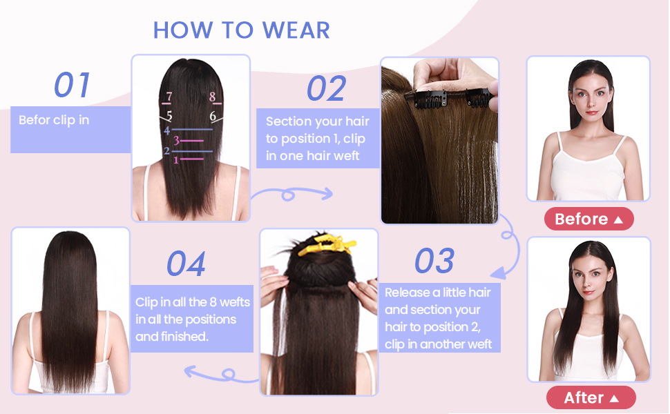 clip in hair extensions human hair