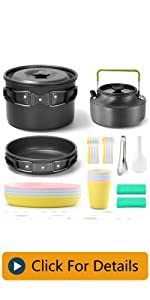 24pcs Camping Cookware Mess Kit