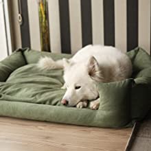 Momoery foam Bed, luxury dog bed, Premium fiber filling, non slip dog bed