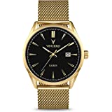 Vincero Luxury Men's Kairos Wrist Watch - Mesh Watch Band - 42mm Analog Watch - Japanese Quartz Movement