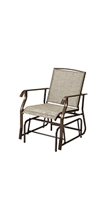 EROMMY Gliding Rocking Chair Textilene Mesh Garden Chair