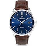 Vincero Herren Kairos Quarz Uhr Mit Lederband - Blau/Marron