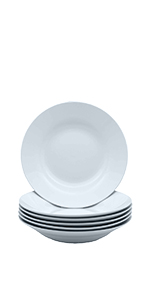 Argon Tableware White Porcelain Soup Bowl Plate Dish China Crockery