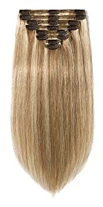 double weft 8 pieces clip in hair extensions