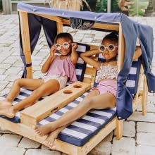 Double Chaise Lounge with Cup Holders
