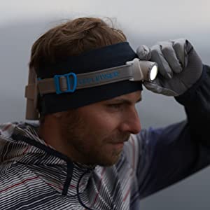 Snowshoe hiking, night, headlamp, winter