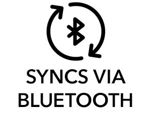 Water and sensor icon with the words Tracks Water Intake