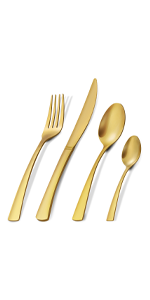 matt gold silverware set