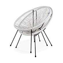Eg2 Egg string chairs with side table - Acapulco - white - Set of 2 chairs with coffee table