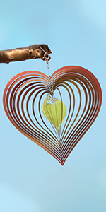 Stainless Steel Garden Wind Spinner Hanging Kinetic Wind Sculpture Garden Decor For Indoor Outdoorâ€¦