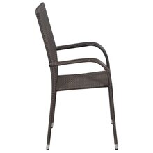 vidaXL Stackable Outdoor Chairs 6 pcs Poly Rattan Brown