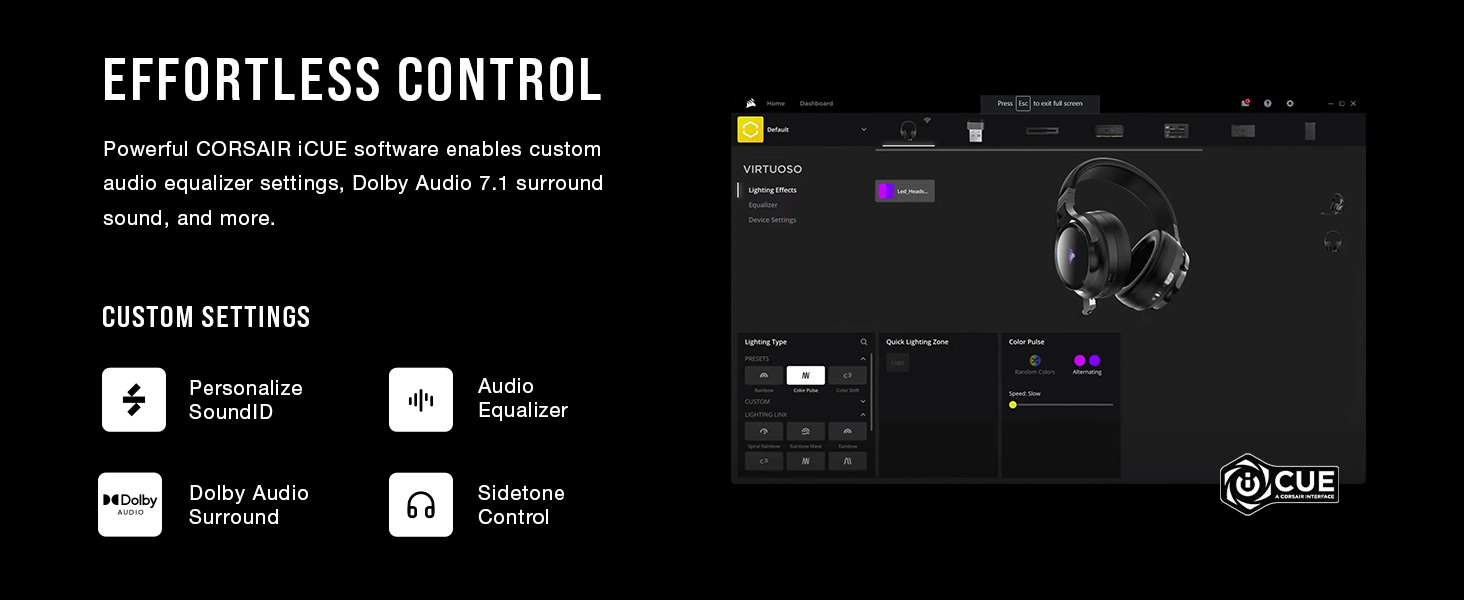 icue, SoundID, Audio Equalizer, wired headset, gaming headset