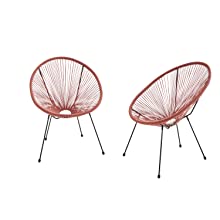 Egg string chairs - Acapulco Terracotta - PVC string chairs, plastic strings, indoor or outdoor