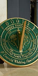 55th Emerald anniversary sundial gift husband wife 55