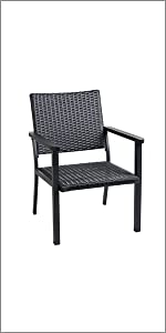 aluminum armchair armrest backyard balcony bistro black classic contemporary deck furniture garden