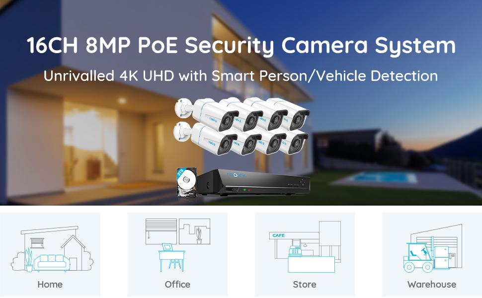 RLK16-810B8-A PoE 4K Camera Security System