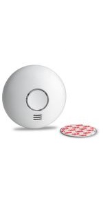 10 year mini smoke detector EN 14604 VDs 3131 Q seal photoelectric lithium battery mute 72 x 32mm